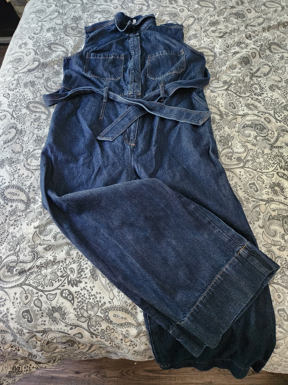 Reitmans Dark Blue Denim Jumpsuit with Belt